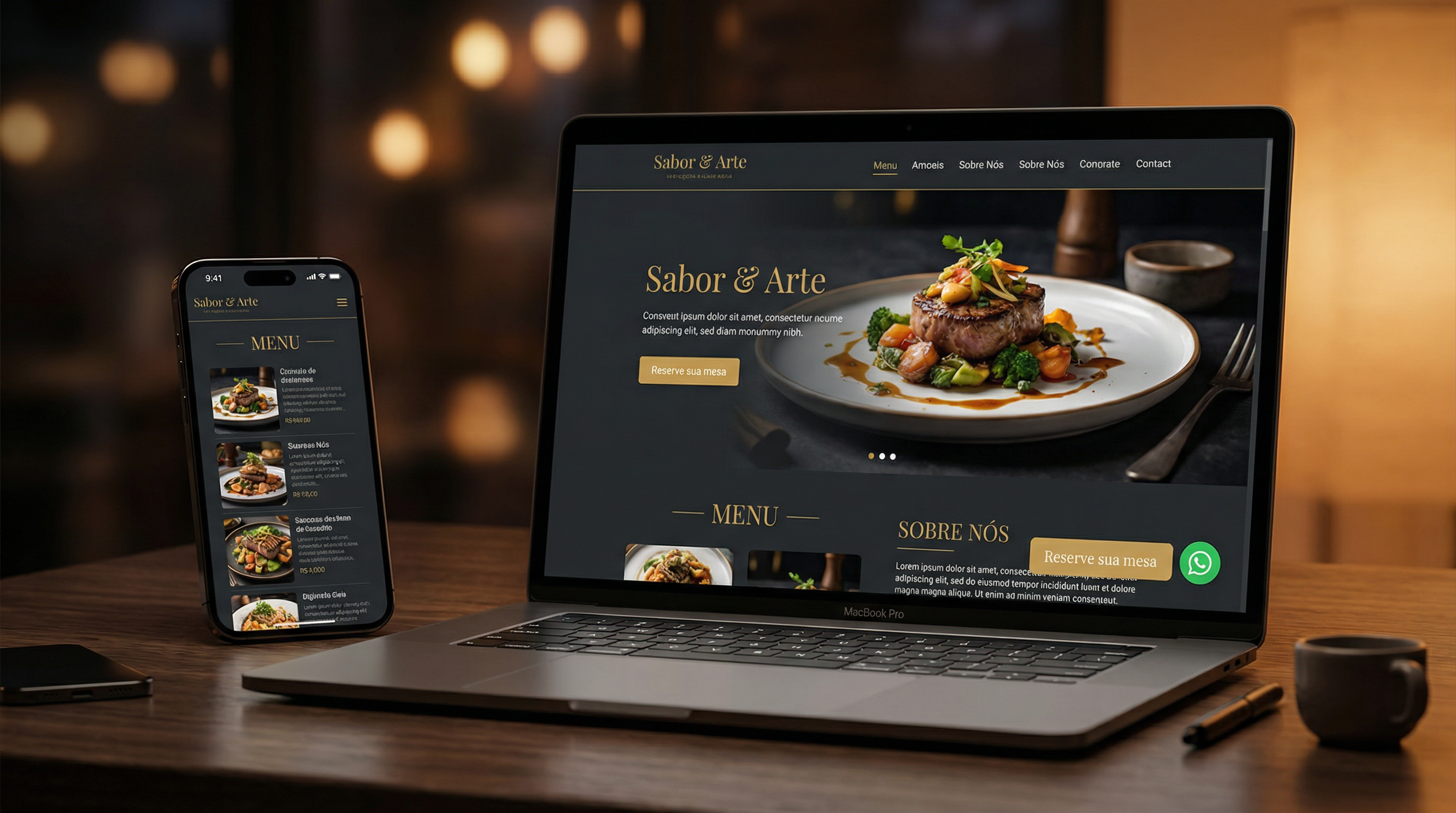 Estrutura para restaurante e gastronomia